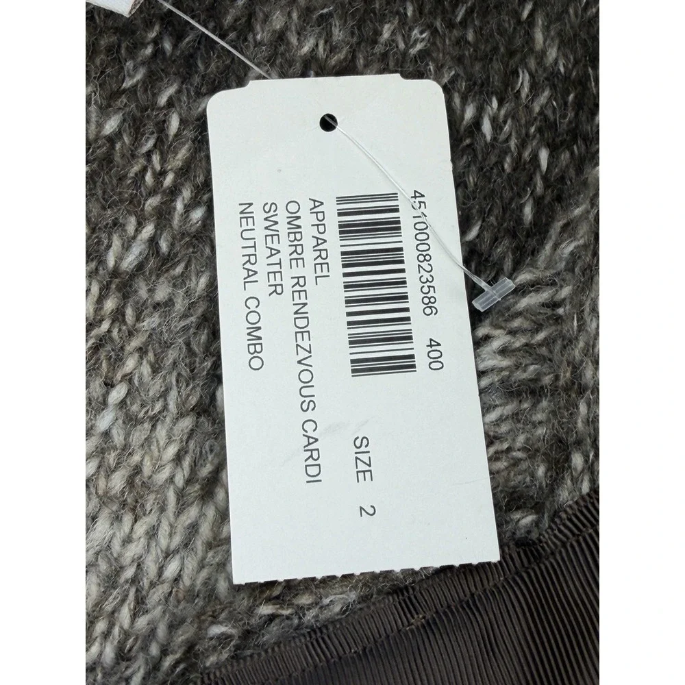 Chico's Wool Blend Ombre Rendezvous Zip Long Cardigan Sweater Womens Size 2 NWT